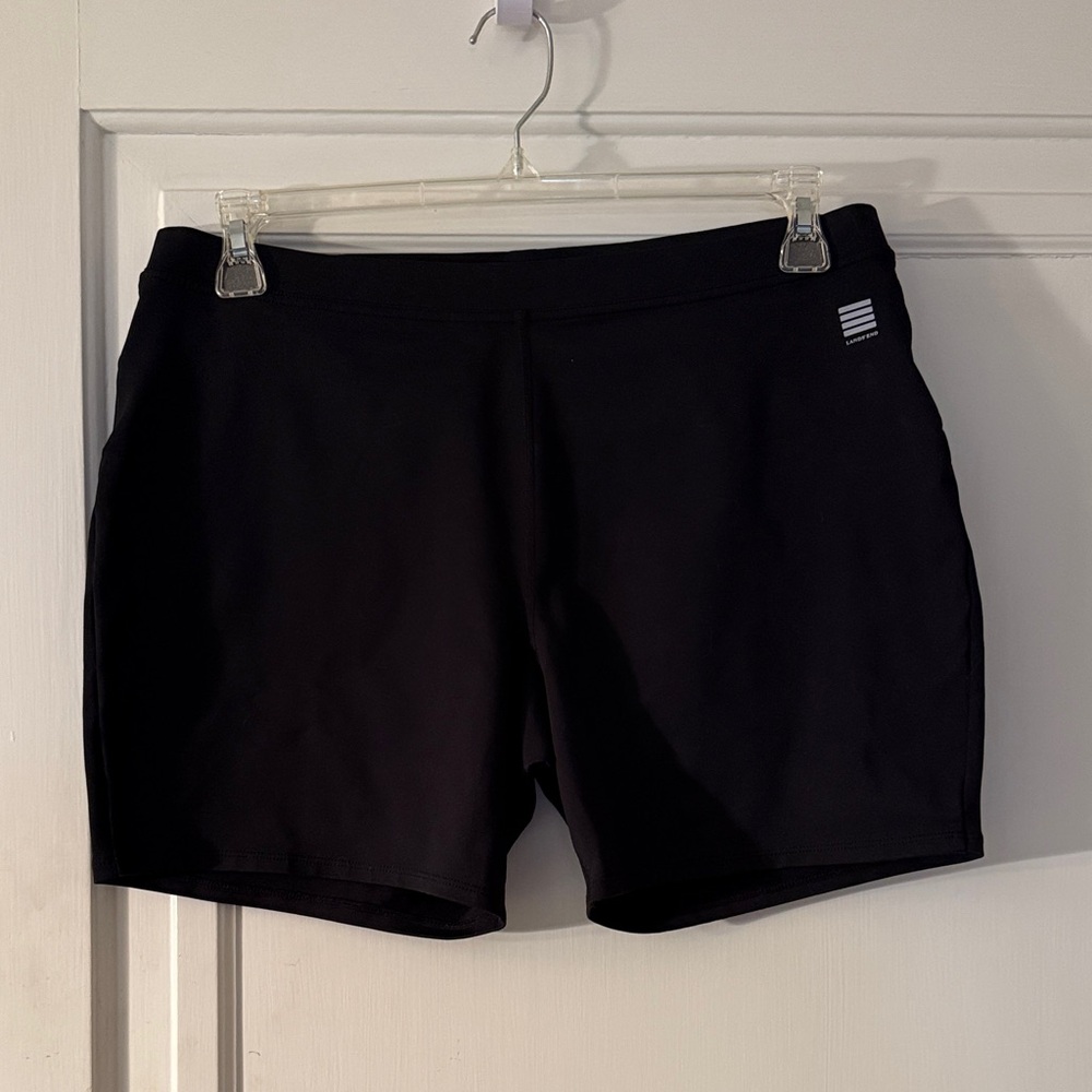 Lands' End Women's Black Athletic Bike Shorts